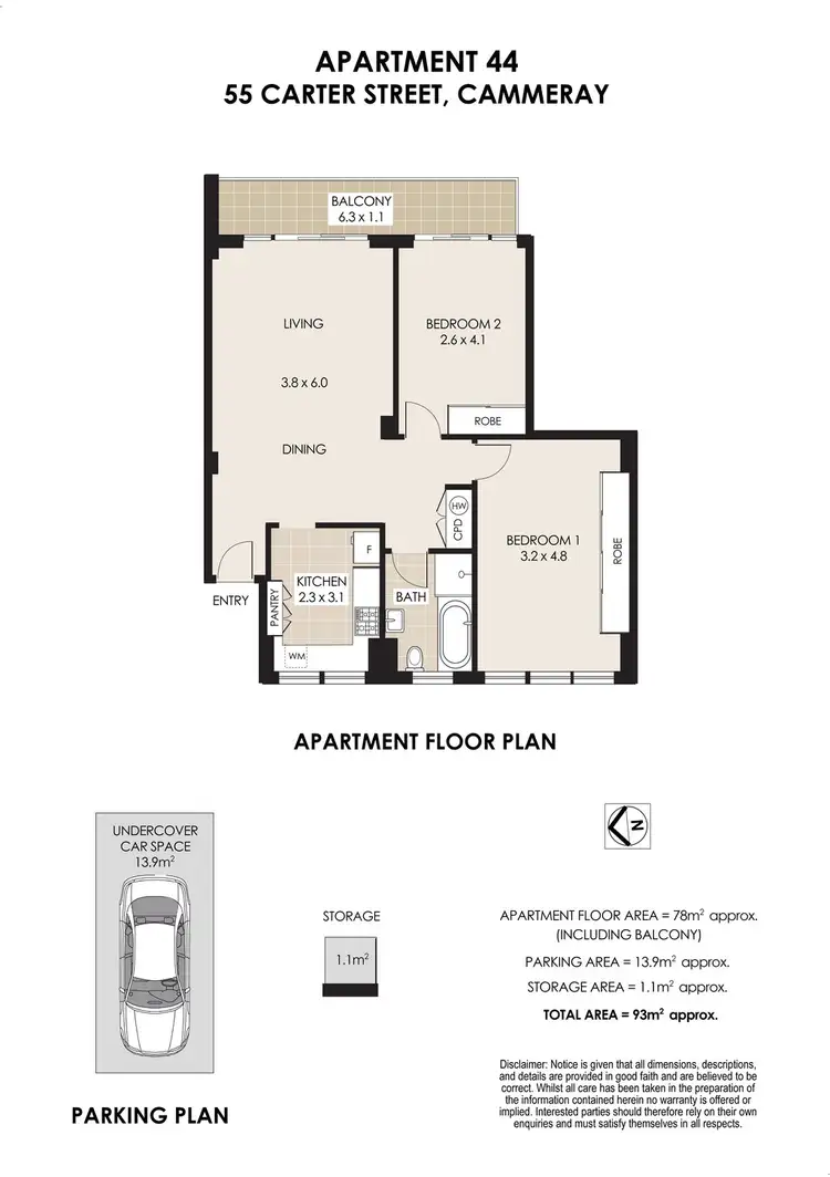 Floorplan of Homely apartment listing, 44/55 Carter Street, Cammeray NSW 2062