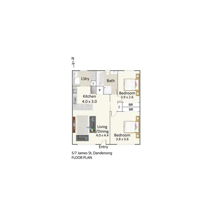 Floorplan of Homely apartment listing, 5/7 James Street, Dandenong VIC 3175
