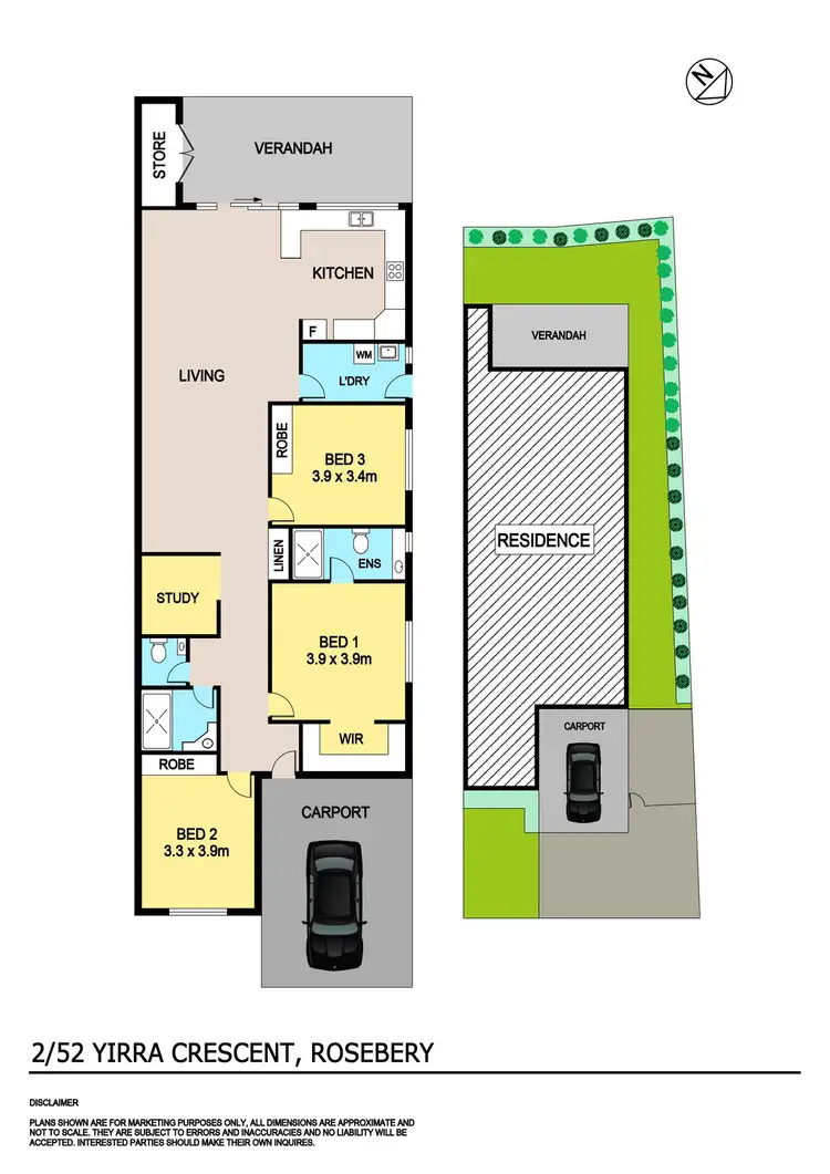 Floorplan of Homely semi-detached listing, 2/52 Yirra Crescent, Rosebery NT 832