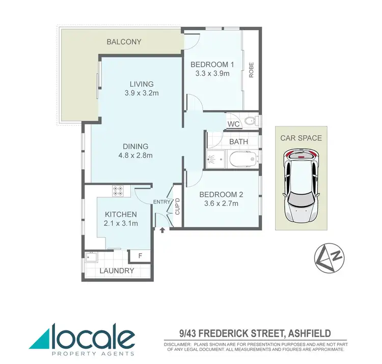 Floorplan of Homely apartment listing, 9/43 Frederick Street, Ashfield NSW 2131