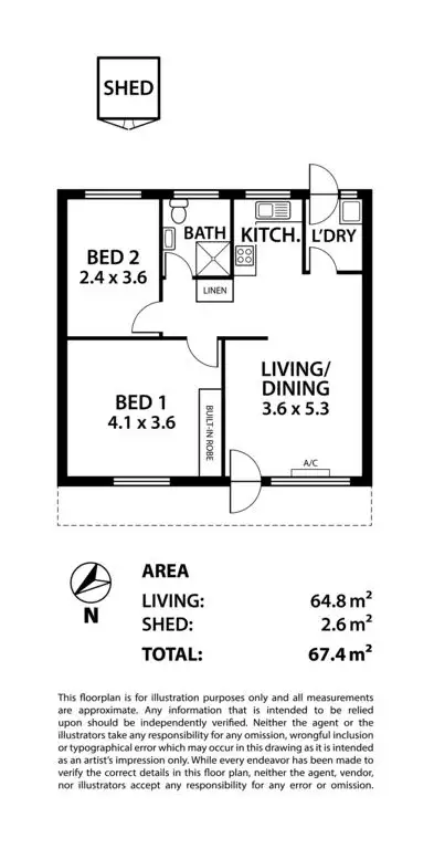 Floorplan of Homely unit listing, 5/30-32 Evan Avenue, Salisbury SA 5108