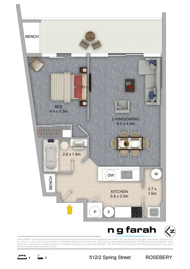 Floorplan of Homely apartment listing, 512/2 Spring Street, Rosebery NSW 2018