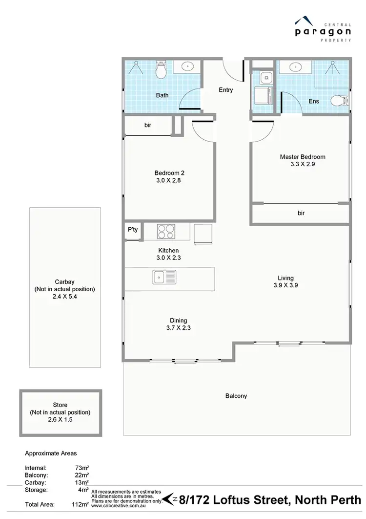 Floorplan of Homely apartment listing, 8/172 Loftus Street, North Perth WA 6006