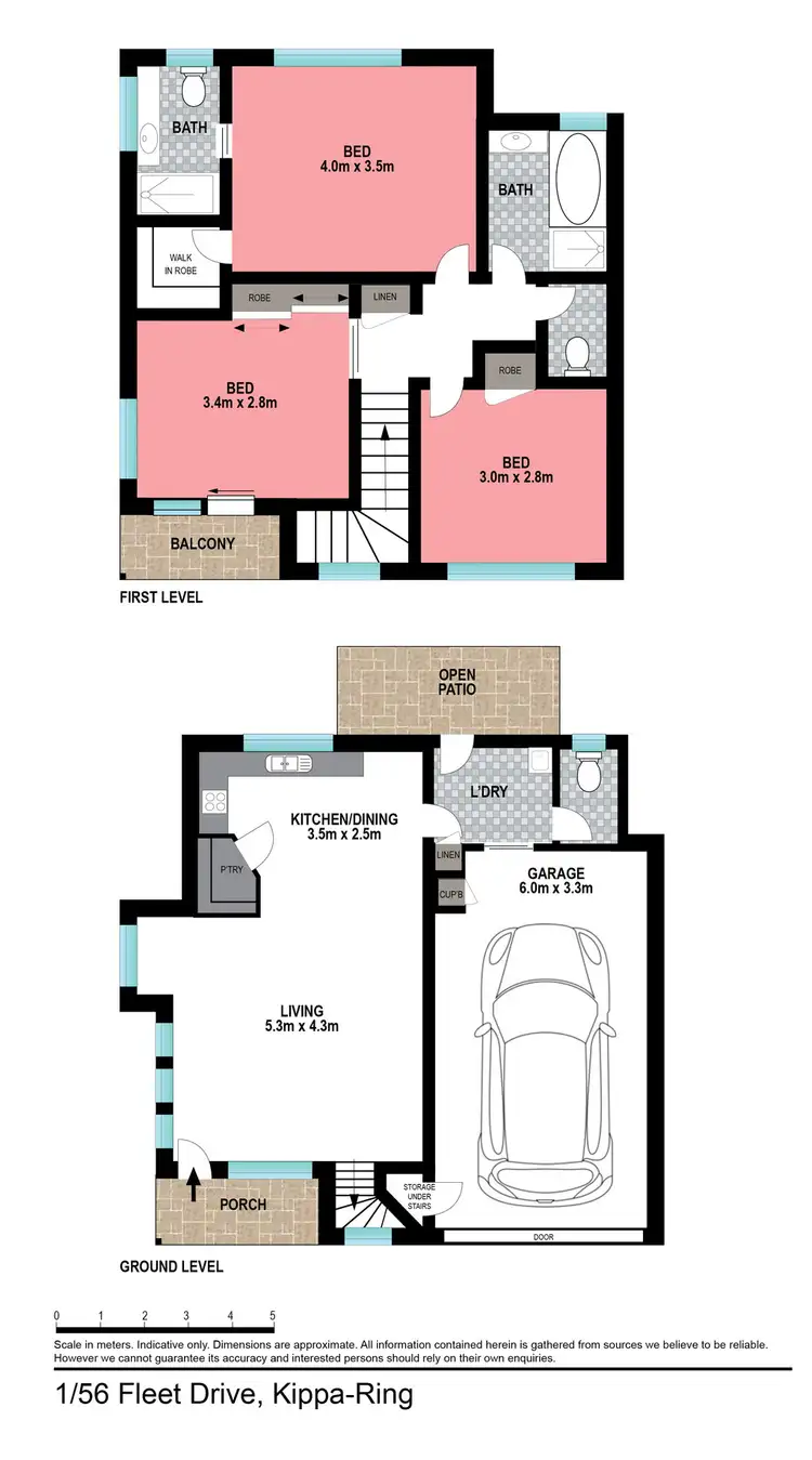 Floorplan of Homely townhouse listing, 1/56 Fleet Drive, Kippa-ring QLD 4021