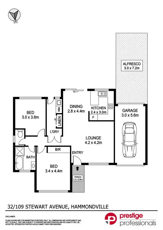 Floorplan of Homely townhouse listing, 32/109 Stewart Avenue, Hammondville NSW 2170