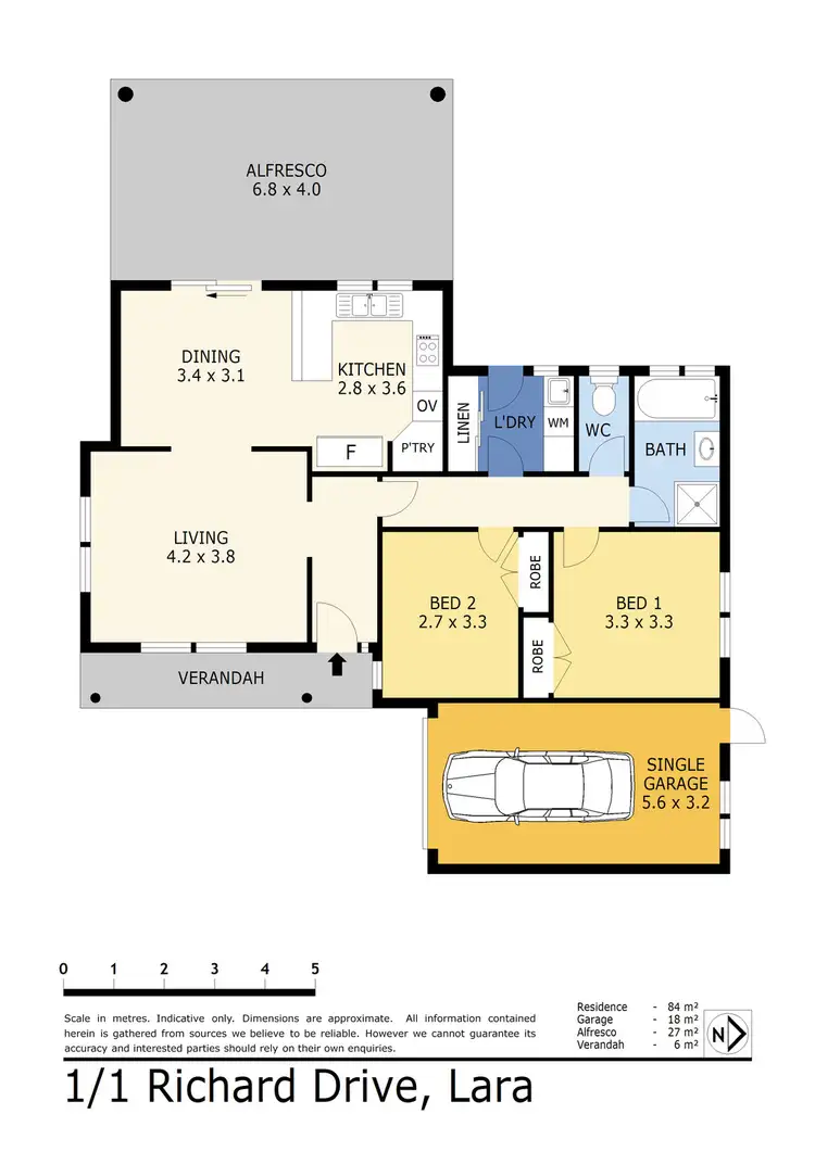 Floorplan of Homely unit listing, 1/1 Richard Drive, Lara VIC 3212