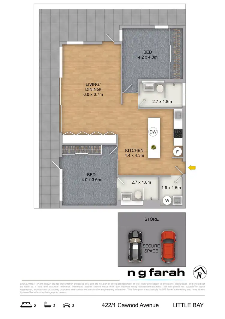 Floorplan of Homely apartment listing, 422/1 Cawood Street, Little Bay NSW 2036