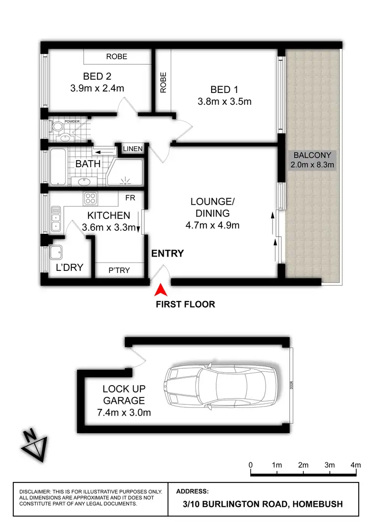 Floorplan of Homely apartment listing, 3/10 Burlington Road, Homebush NSW 2140