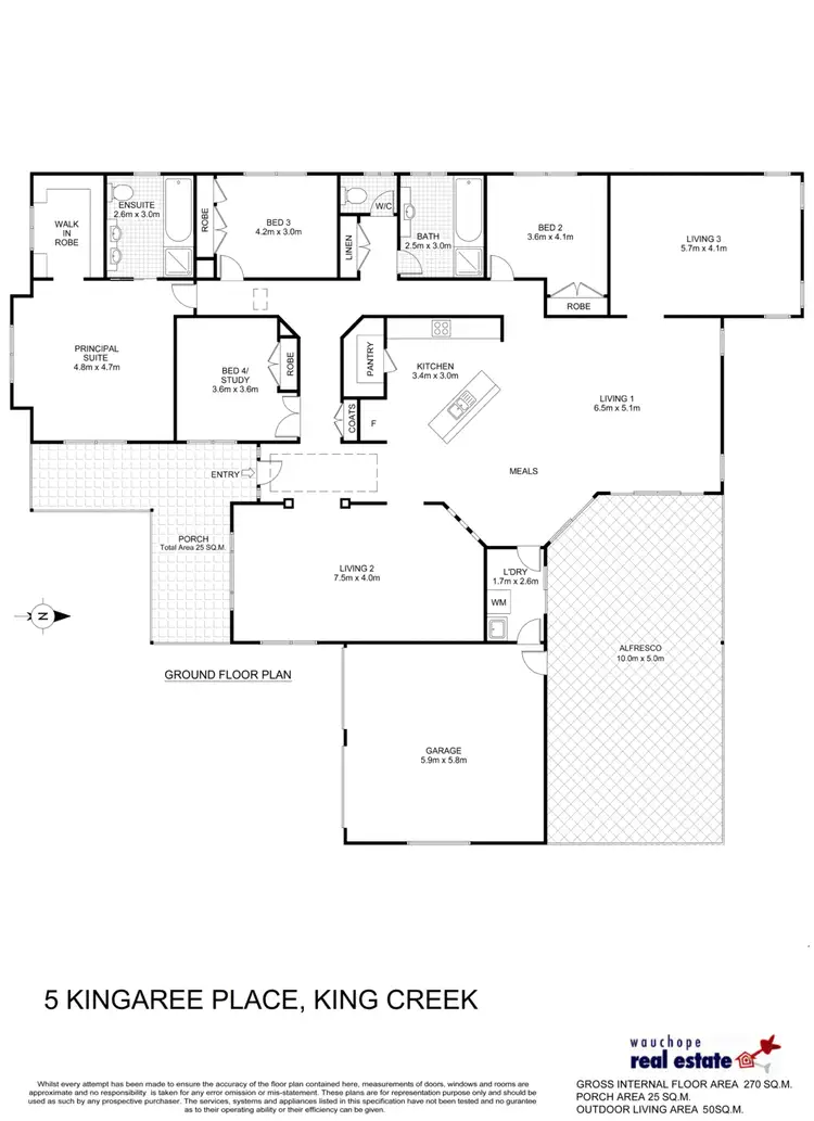 Floorplan of Homely rural property listing, 5 Kingaree Place, King Creek NSW 2446