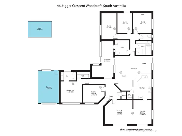 Floorplan of Homely house listing, 46 Jagger Crescent, Woodcroft SA 5162