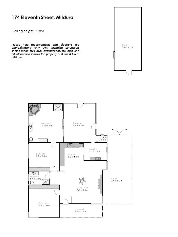 Floorplan of Homely house listing, 174 Eleventh Street, Mildura VIC 3500