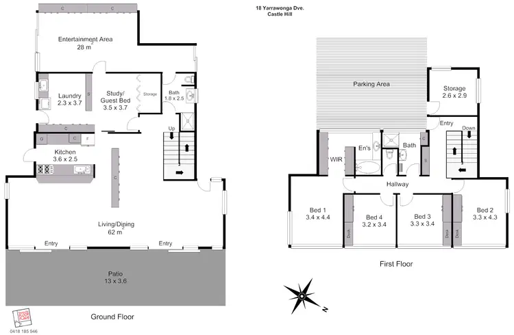 Floorplan of Homely house listing, 18 Yarrawonga Drive, Castle Hill QLD 4810