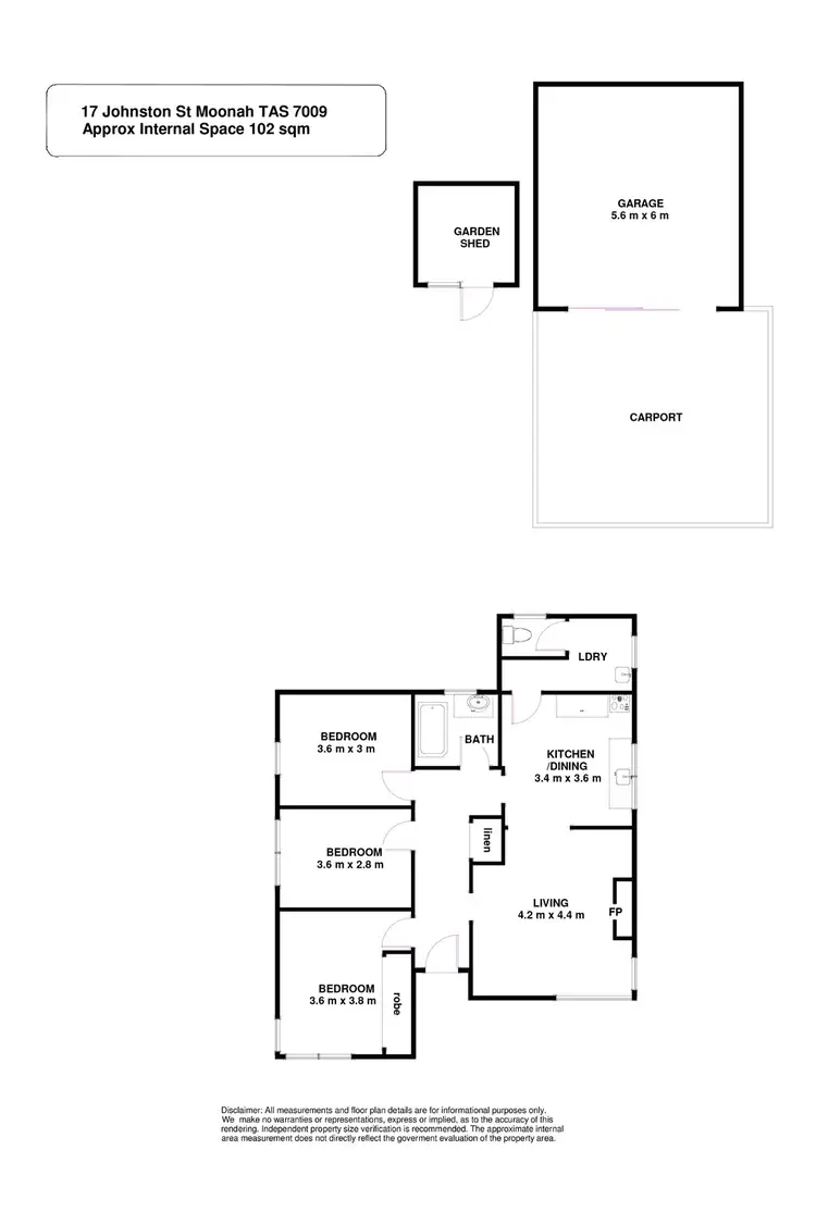 Floorplan of Homely house listing, 17 Johnston Street, Moonah TAS 7009