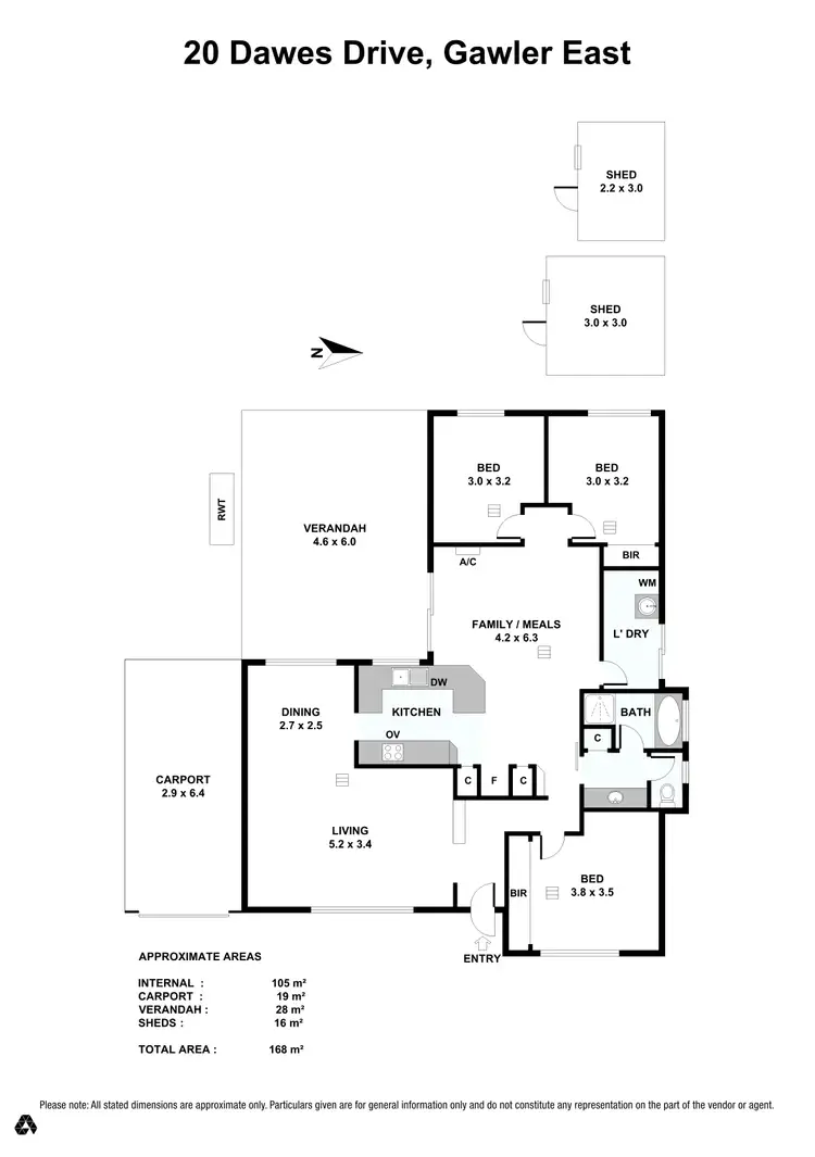 Floorplan of Homely house listing, 20 Dawes Drive, Gawler East SA 5118