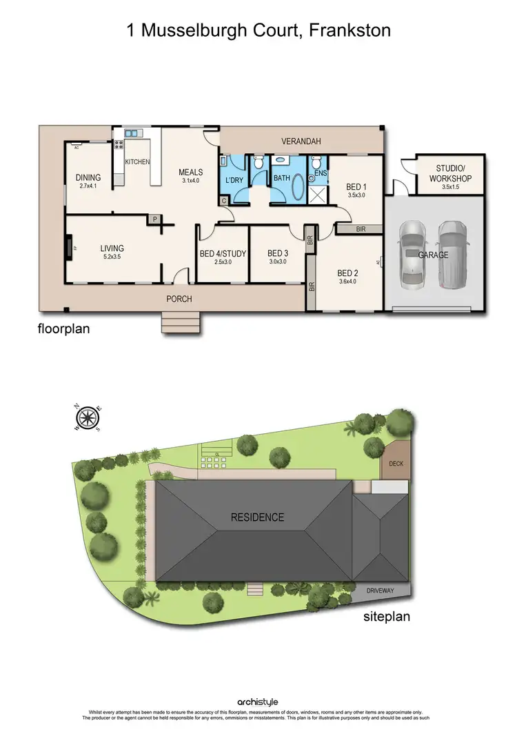 Floorplan of Homely house listing, 1 Musselburgh Court, Frankston VIC 3199