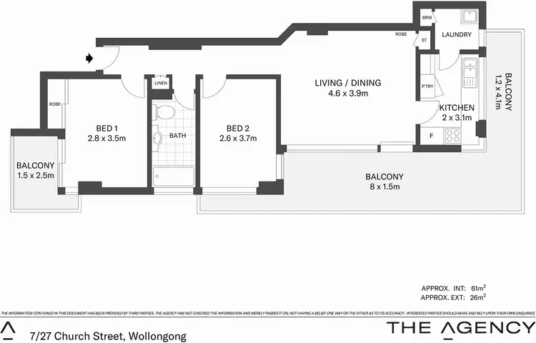 Floorplan of Homely unit listing, 7/27 Church Street, Wollongong NSW 2500