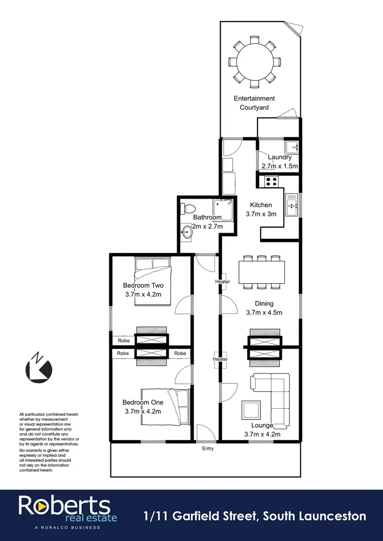 Floorplan of Homely block of units listing, 1/11 Garfield Street, South Launceston TAS 7249