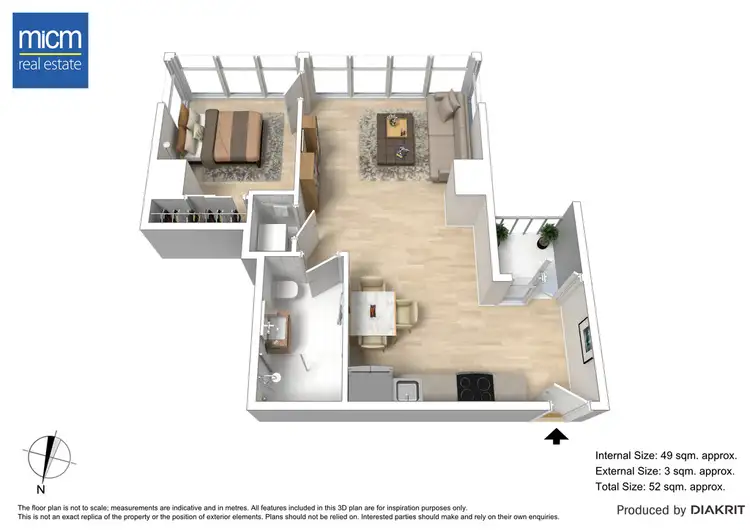 Floorplan of Homely apartment listing, 3901/568 Collins Street, Melbourne VIC 3000