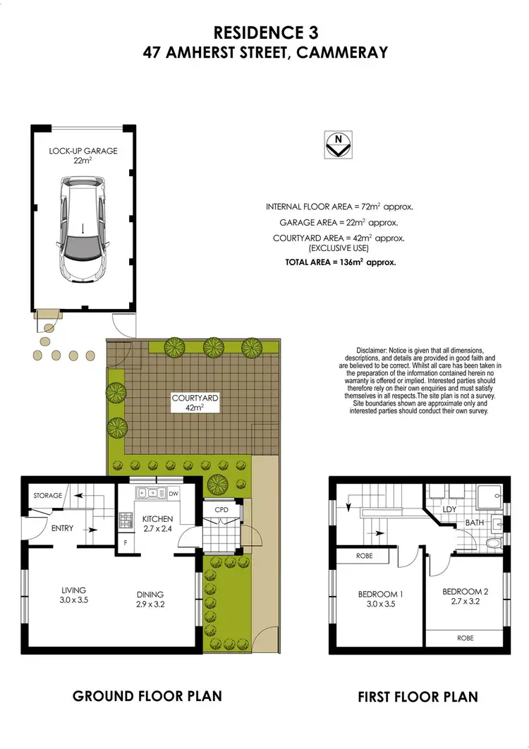 Floorplan of Homely townhouse listing, 3/47 Amherst Street, Cammeray NSW 2062
