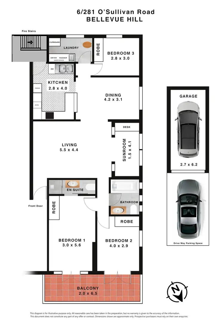 Floorplan of Homely apartment listing, 6/281 O'Sullivan Road, Bellevue Hill NSW 2023