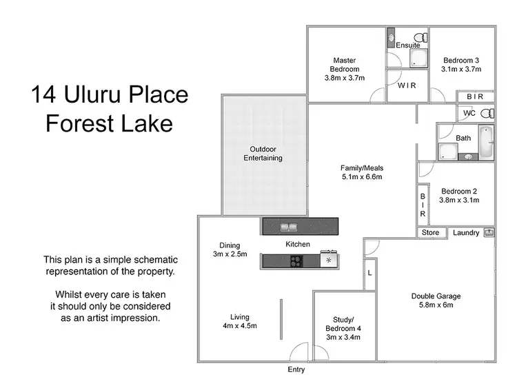 Floorplan of Homely house listing, 14 Uluru Place, Forest Lake QLD 4078