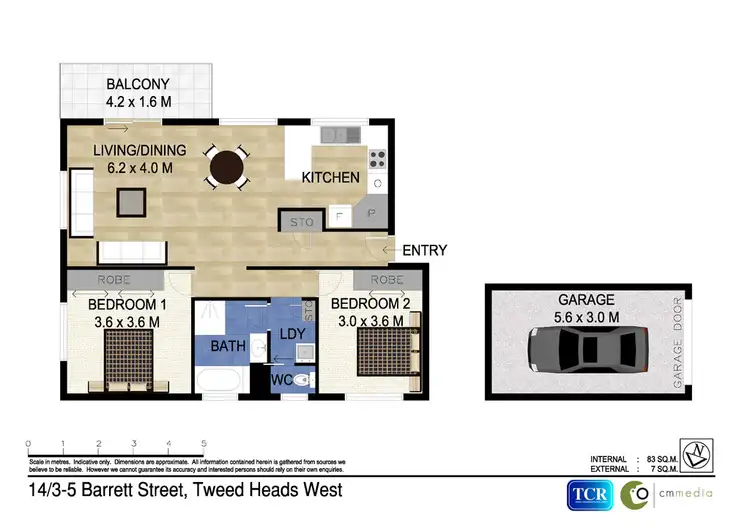 Floorplan of Homely unit listing, 14/3-5 Barrett Street, Tweed Heads NSW 2485