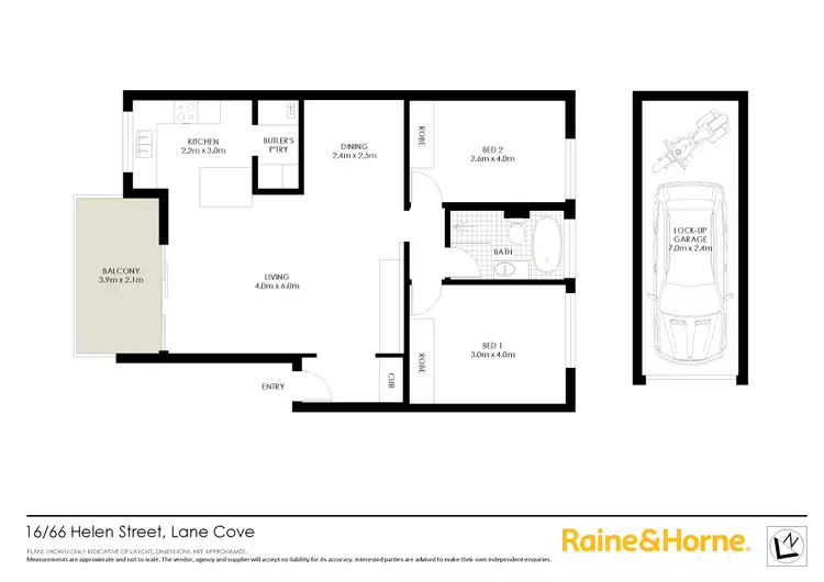 Floorplan of Homely apartment listing, 16/66-70 Helen Street, Lane Cove NSW 2066