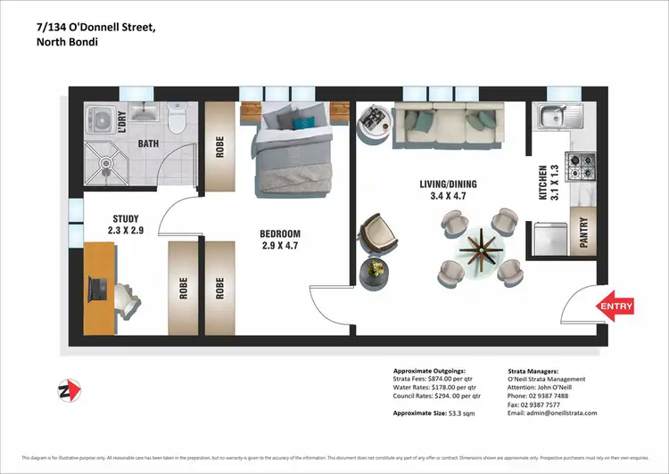 Floorplan of Homely apartment listing, 7/134 O'Donnell Street, North Bondi NSW 2026
