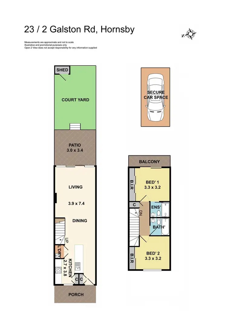 Floorplan of Homely townhouse listing, 23/2 Galston Road, Hornsby NSW 2077