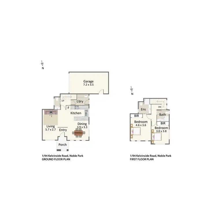 Floorplan of Homely townhouse listing, 1&2/94 Kelvinside Road, Noble Park VIC 3174
