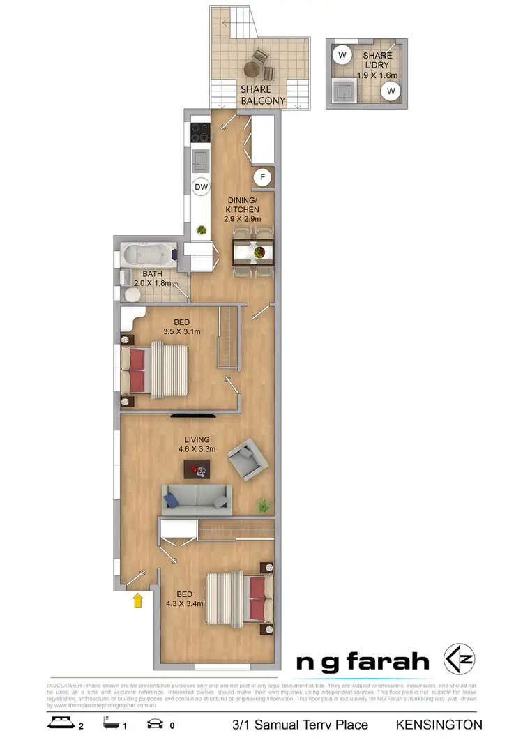 Floorplan of Homely apartment listing, 3/1 Samuel Terry Avenue, Kensington NSW 2033