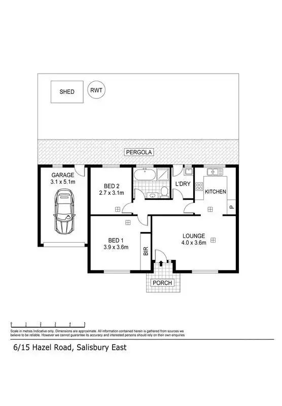 Floorplan of Homely house listing, 6/15 Hazel Road, Salisbury East SA 5109