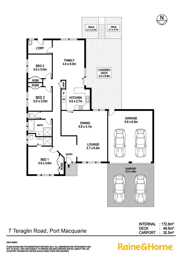 Floorplan of Homely house listing, 7 Teraglin Road, Port Macquarie NSW 2444