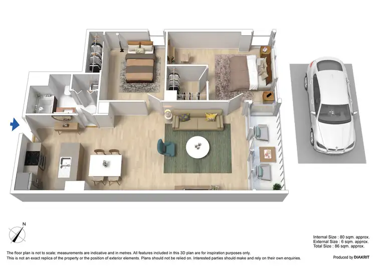 Floorplan of Homely apartment listing, 292/88 Kavanagh Street, Southbank VIC 3006