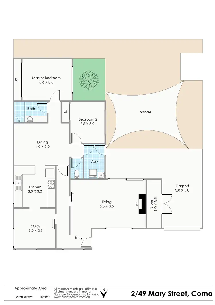 Floorplan of Homely villa listing, 2/49 Mary Street, Como WA 6152