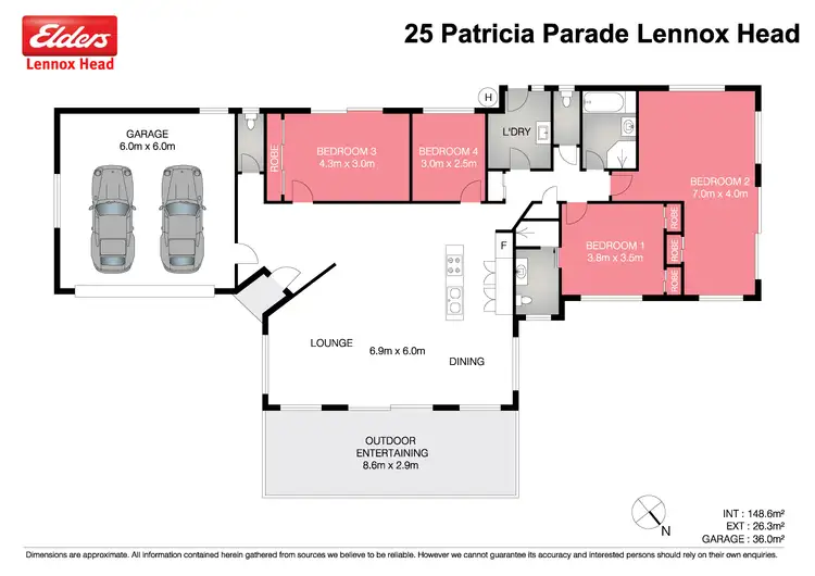 Floorplan of Homely house listing, 25 Patricia Parade, Lennox Head NSW 2478