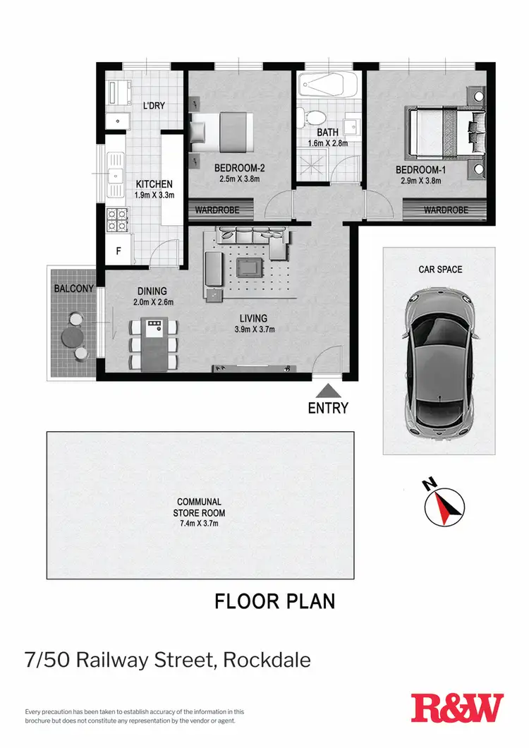 Floorplan of Homely apartment listing, 7/50 Railway Street, Rockdale NSW 2216