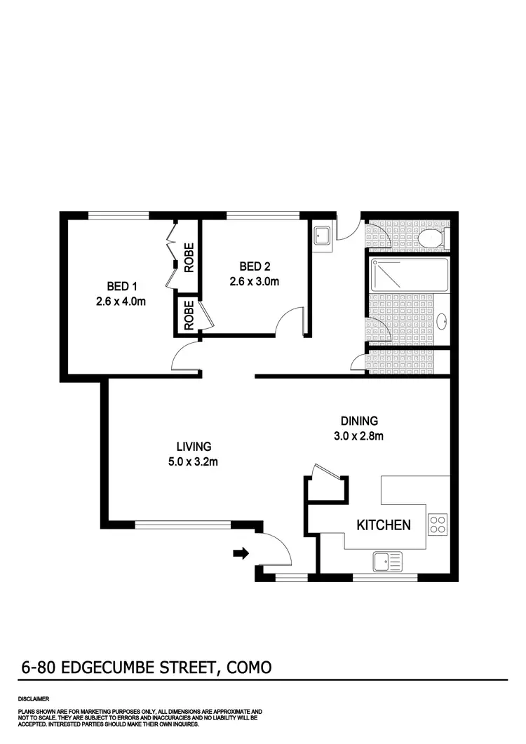 Floorplan of Homely unit listing, 6/80 Edgecumbe Street, Como WA 6152