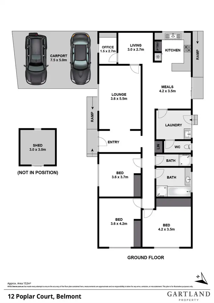 Floorplan of Homely house listing, 12 Poplar Court, Belmont VIC 3216