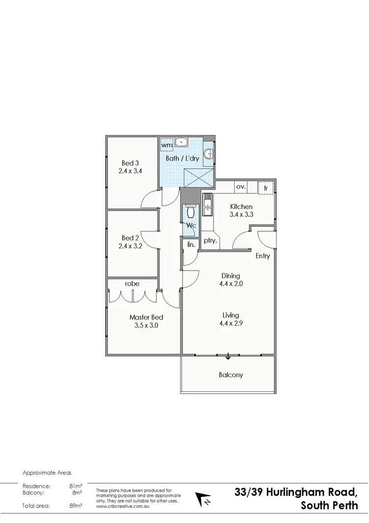 Floorplan of Homely apartment listing, 33/39 Hurlingham Road, South Perth WA 6151