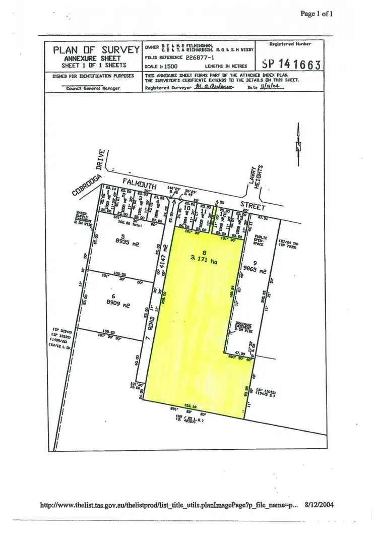 Floorplan of Homely land listing, Lot 8 Oceanvista Drive, St Helens TAS 7216