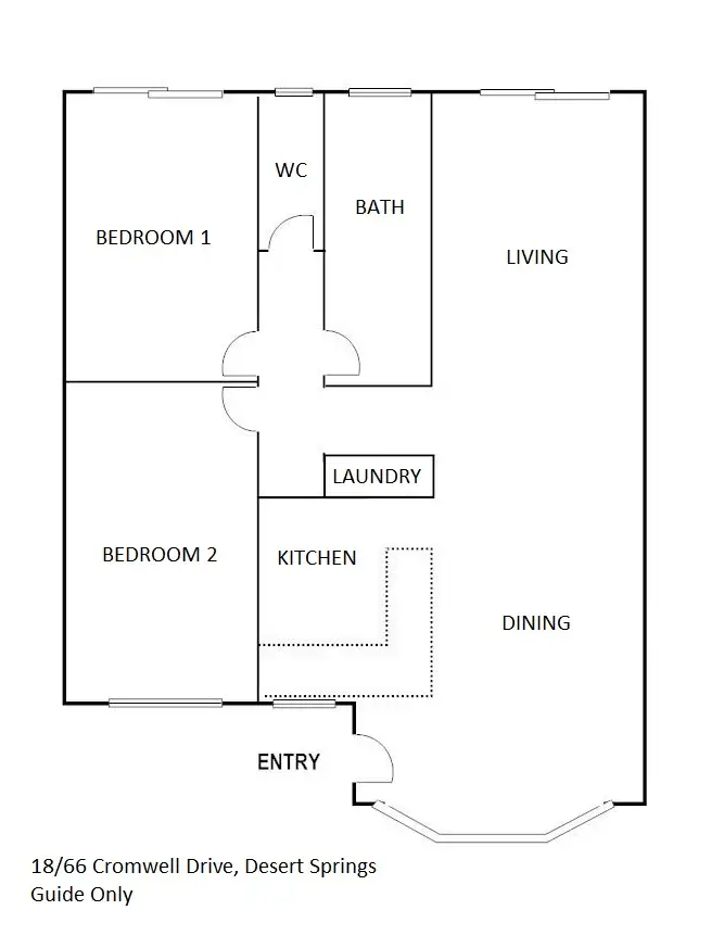 Floorplan of Homely unit listing, 18/66 Cromwell Drive, Desert Springs NT 870