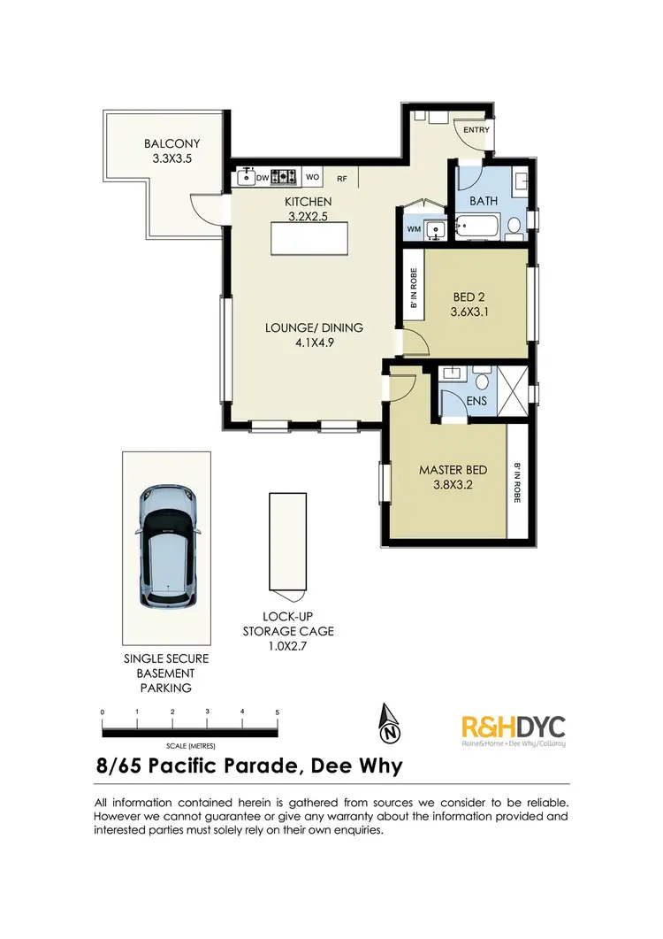 Floorplan of Homely unit listing, 8/65 Pacific Parade, Dee Why NSW 2099