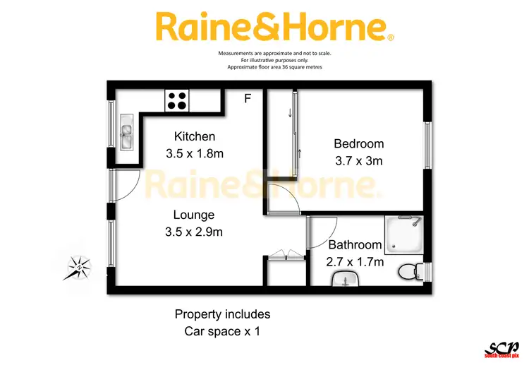 Floorplan of Homely unit listing, 1/647 Beach Road, Surf Beach NSW 2536