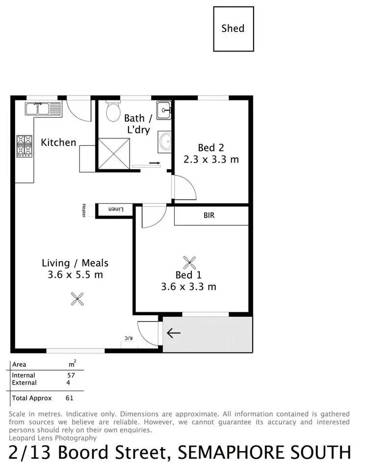 Floorplan of Homely unit listing, 2/13 Boord Street, Semaphore South SA 5019