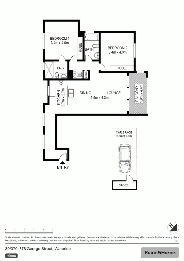 Floorplan of Homely apartment listing, 39/370-376 George St, Waterloo NSW 2017