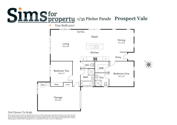 Floorplan of Homely unit listing, 1/35 Pitcher Parade, Prospect Vale TAS 7250