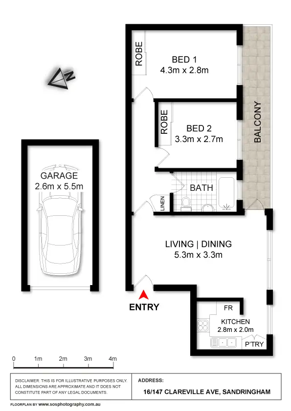 Floorplan of Homely unit listing, 16/147-149 Clareville Avenue, Sandringham NSW 2219