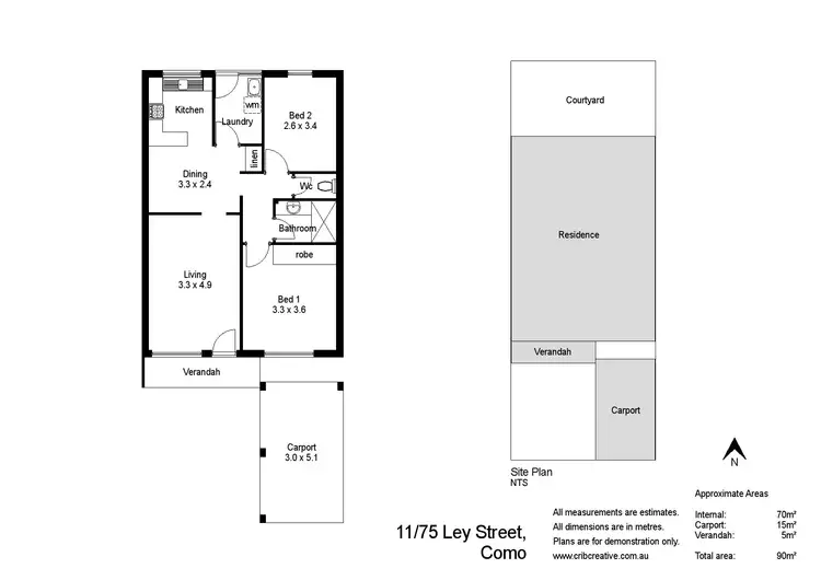 Floorplan of Homely villa listing, 11/75 Ley Street, Como WA 6152