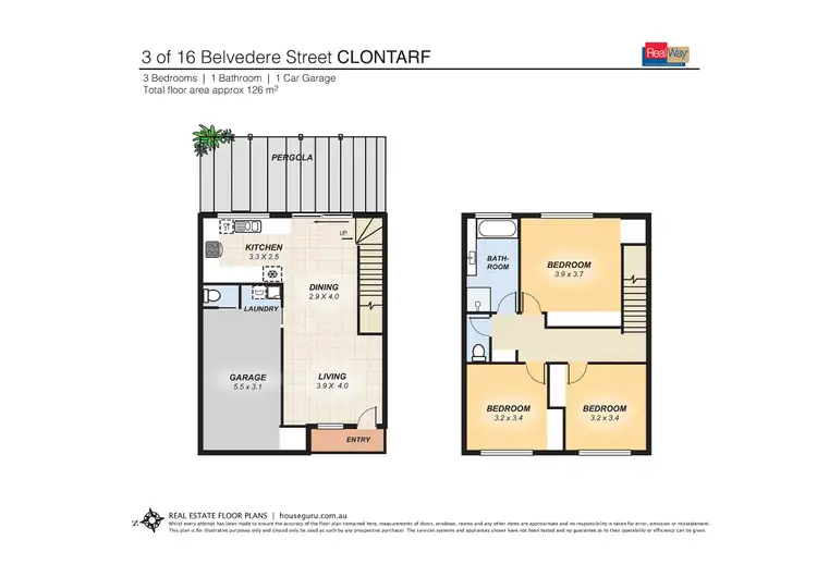 Floorplan of Homely townhouse listing, 3/16 Belvedere Street, Clontarf QLD 4019